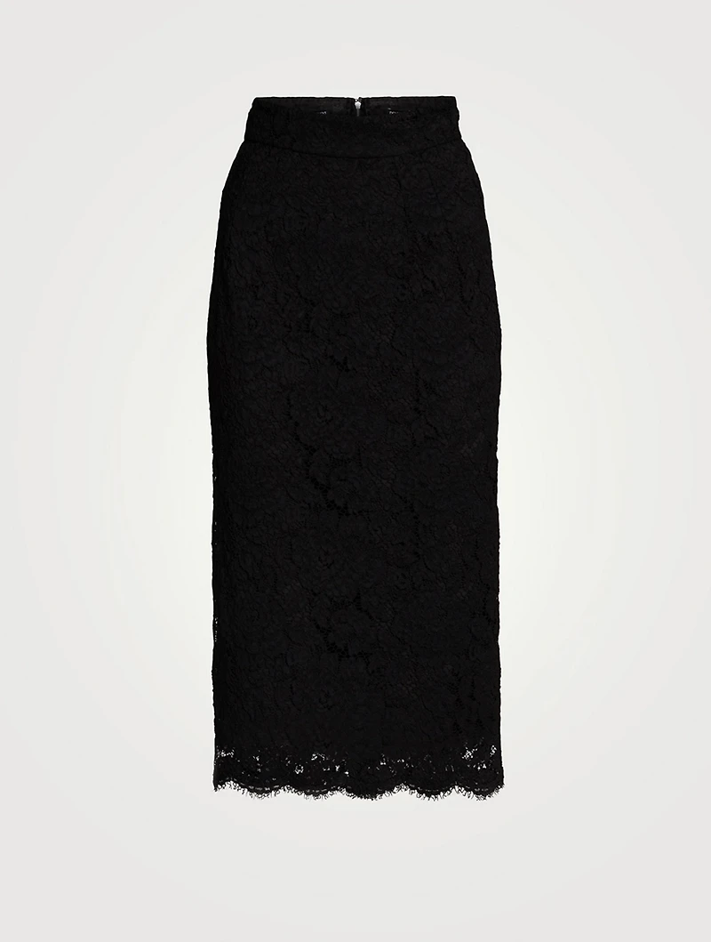 Stretch Lace Midi Skirt