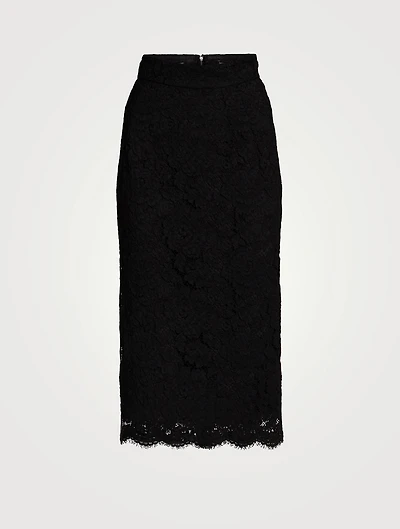 Stretch Lace Midi Skirt