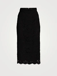 Stretch Lace Midi Skirt