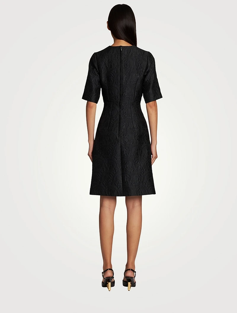 Floral Jacquard Midi Dress