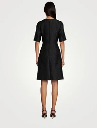 Floral Jacquard Midi Dress