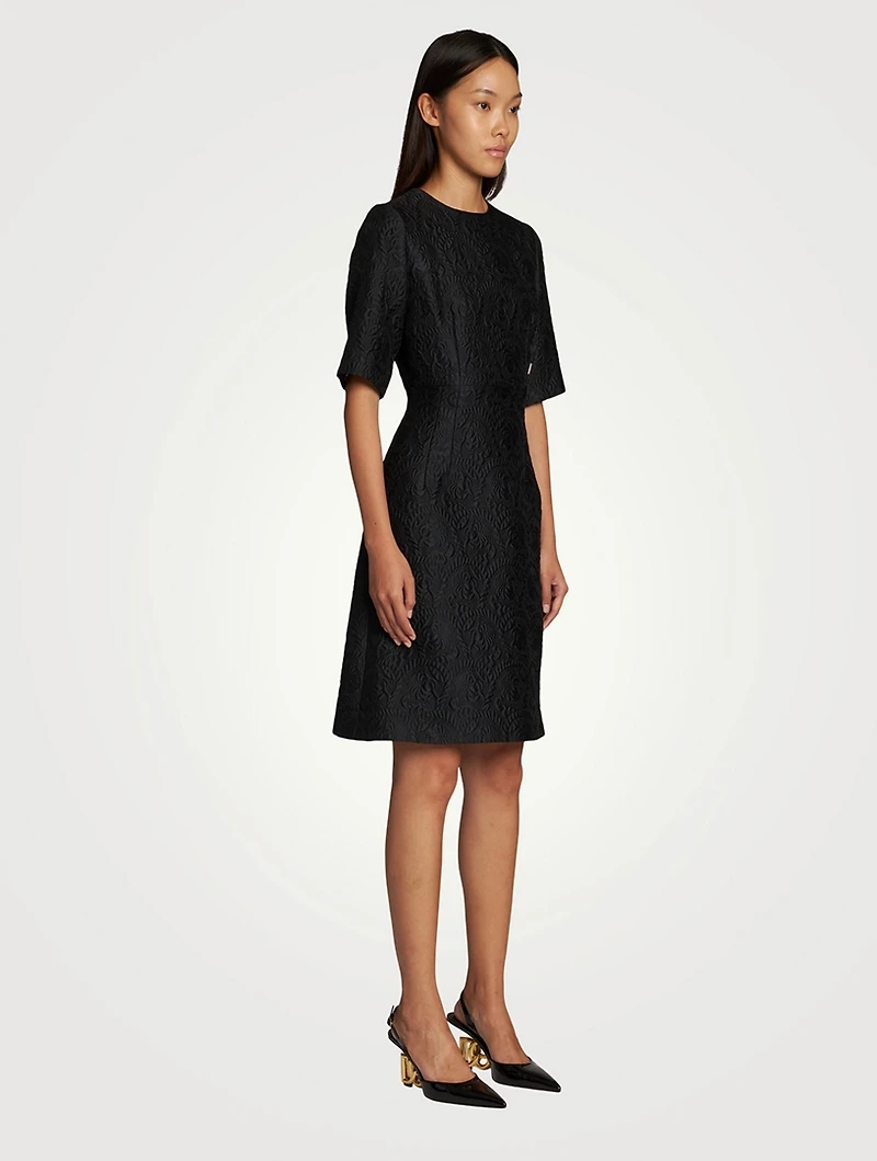 Floral Jacquard Midi Dress