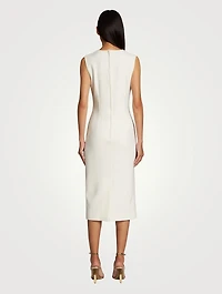 Stretch Wool Midi Dress