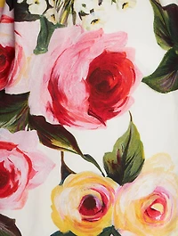 Cotton Poplin Midi Dress Floral Print