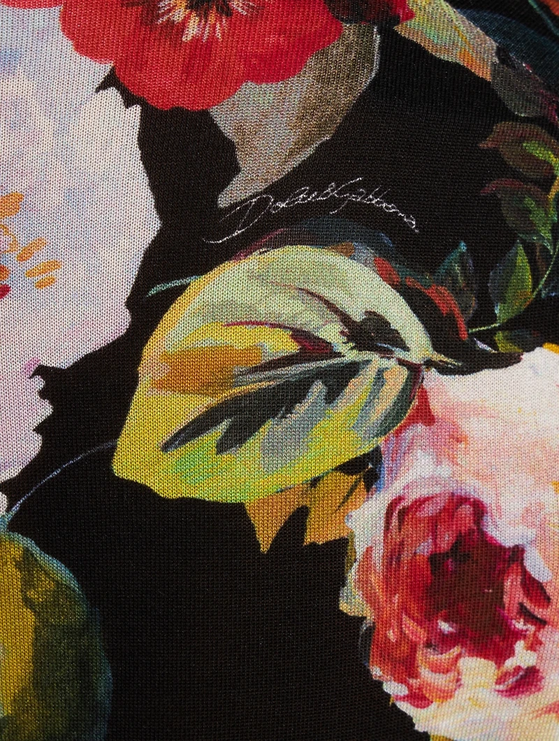 Silk Cardigan Floral Print