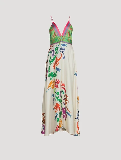Star Maxi Dress Lotus Print