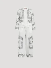 Linen Bandana Placement Pocket Pajama Set
