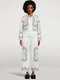 Linen Bandana Placement Pocket Pajama Set