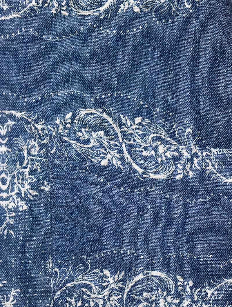Long Linen Pajama Set Bandana Print