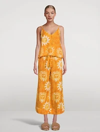 Linen Cami And Wide Leg Set Sol Print