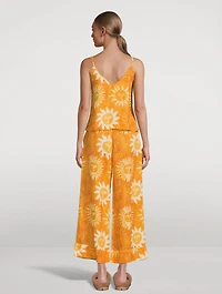 Linen Cami And Wide Leg Set Sol Print