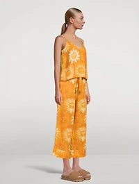 Linen Cami And Wide Leg Set Sol Print