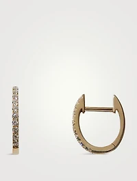 Sea Of Beauty 14K Gold Oval Hoop Earrings With Diamonds