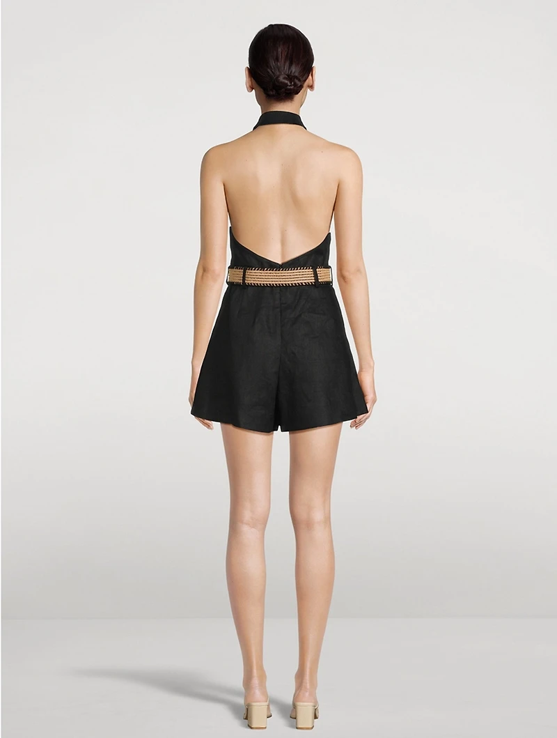 August Linen Halter Playsuit