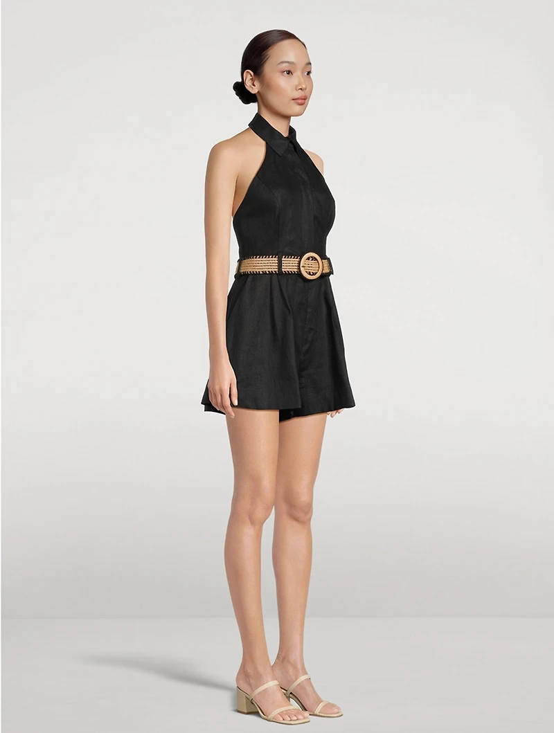 August Linen Halter Playsuit