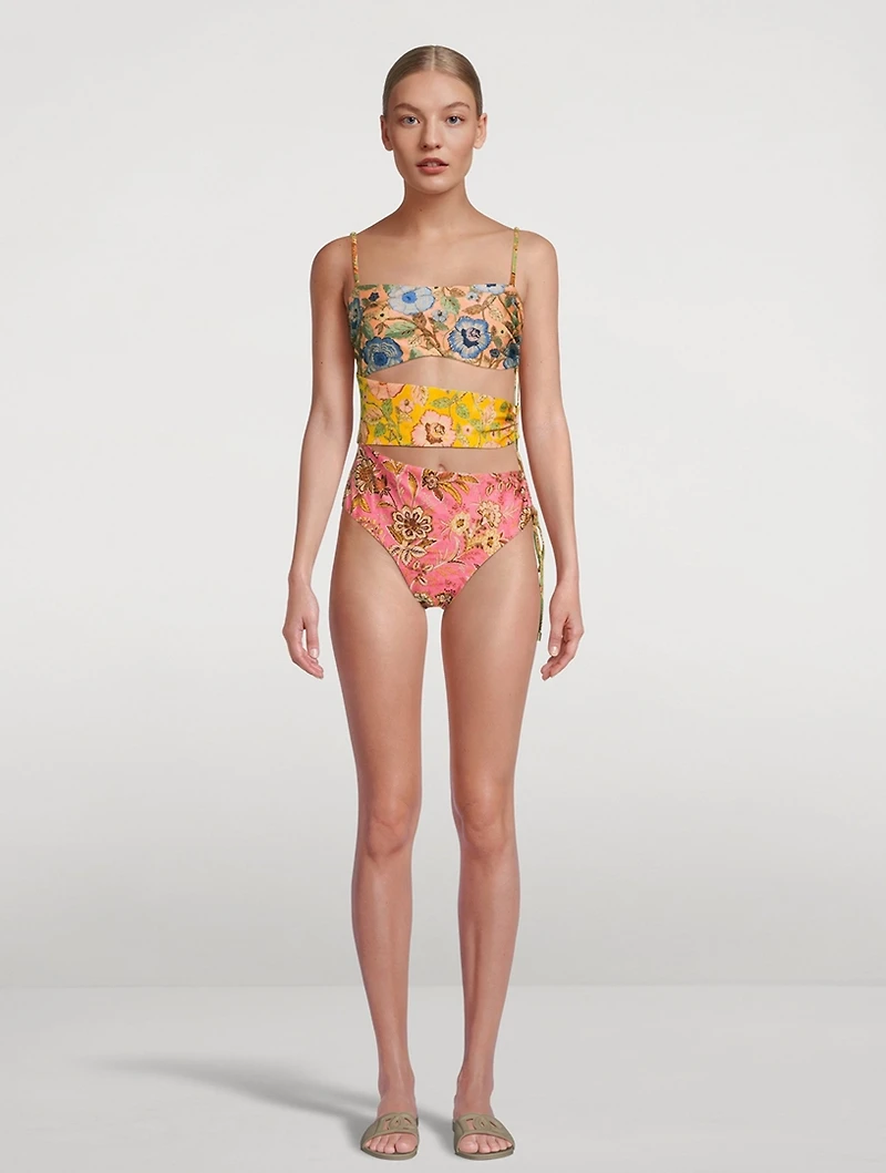 Junie Cut-Out One-Piece Swimsuit Floral Print
