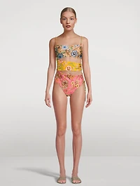 Junie Cut-Out One-Piece Swimsuit Floral Print