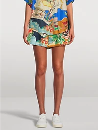Alight Silk Shorts Nautical Map Print