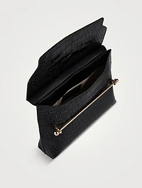 Stylist Croc-Embossed Leather Crossbody Bag
