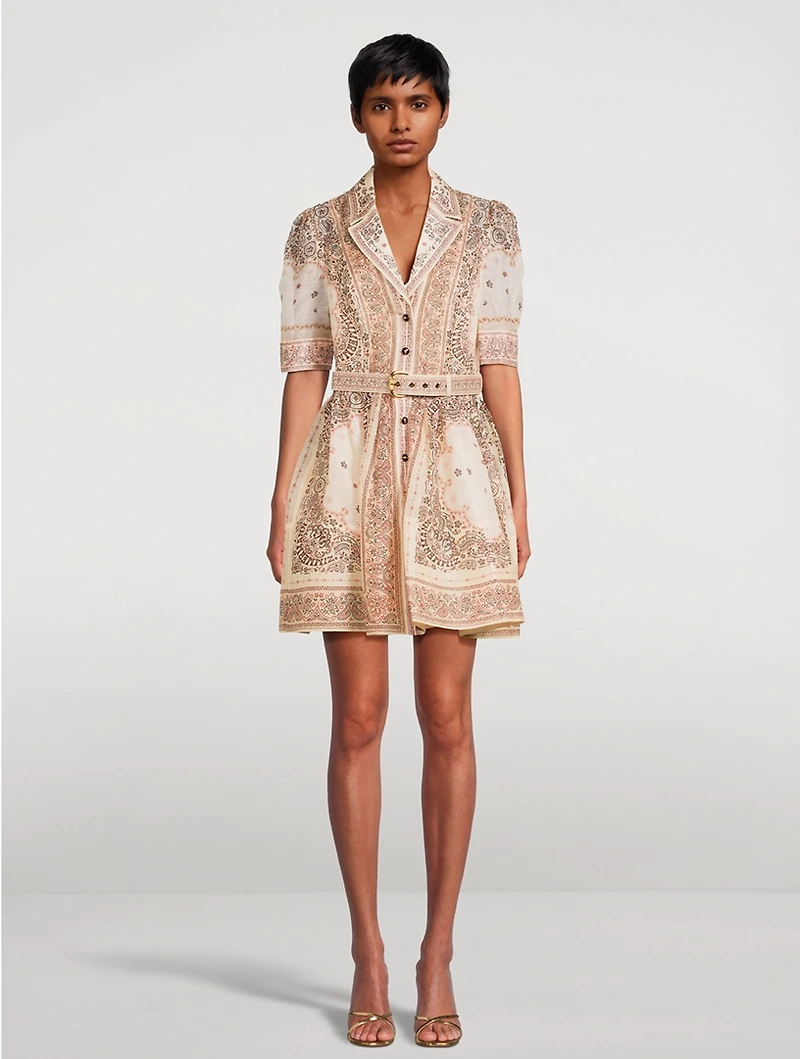 Matchmaker Belted Shirt Dress Bandana Print