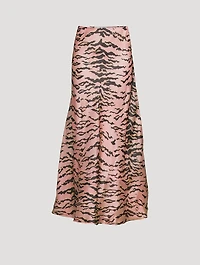 Matchmaker Bias Silk Skirt Tiger Stripe Print