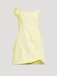 Matchmaker Rose Appliqué Linen Mini Dress