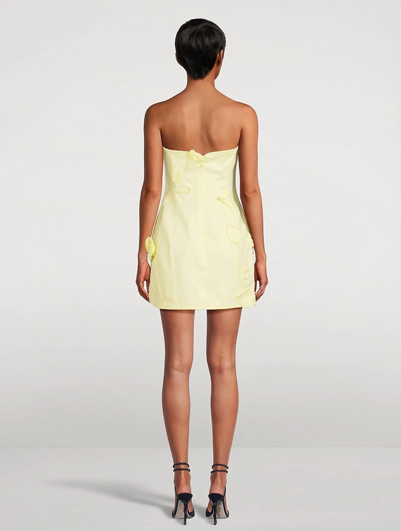 Matchmaker Rose Appliqué Linen Mini Dress