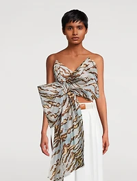 Matchmaker Printed Silk Bow Top