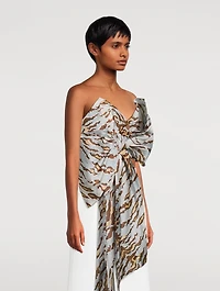 Matchmaker Printed Silk Bow Top