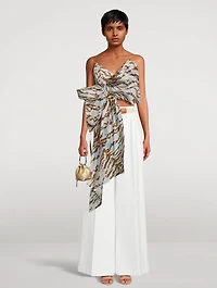 Matchmaker Printed Silk Bow Top