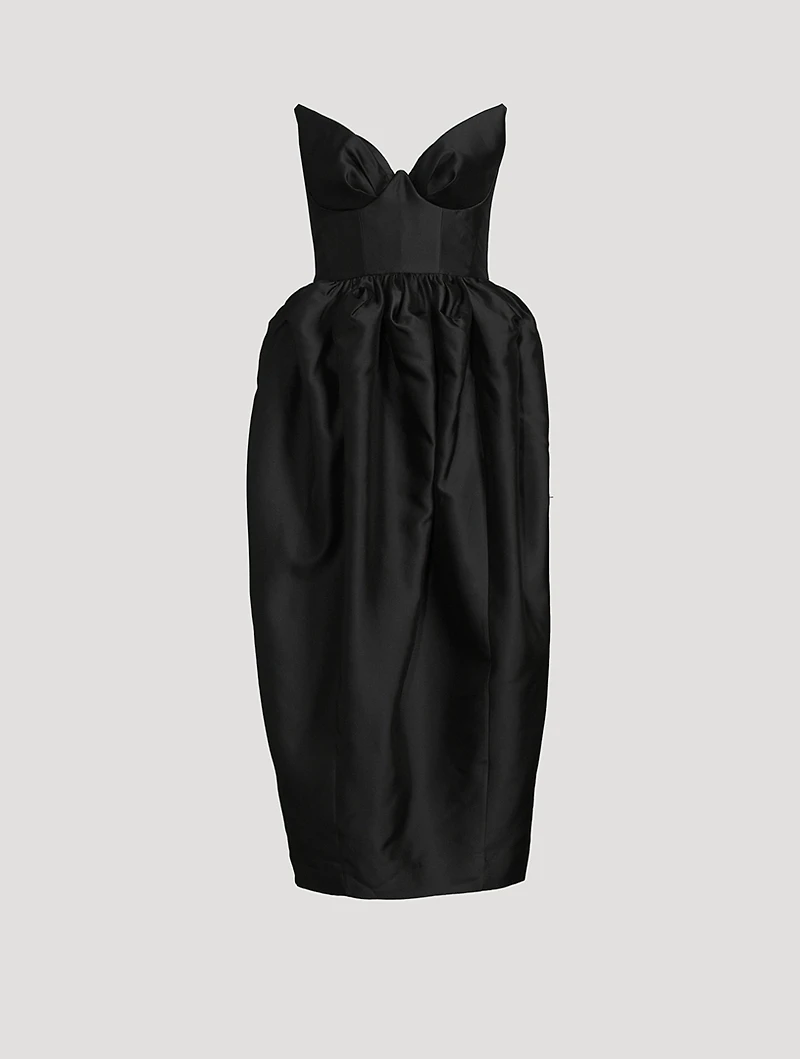 Matchmaker Silk And Wool Bustier Midi Dress