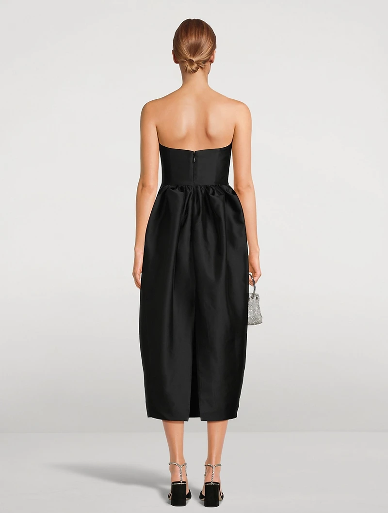 Matchmaker Silk And Wool Bustier Midi Dress