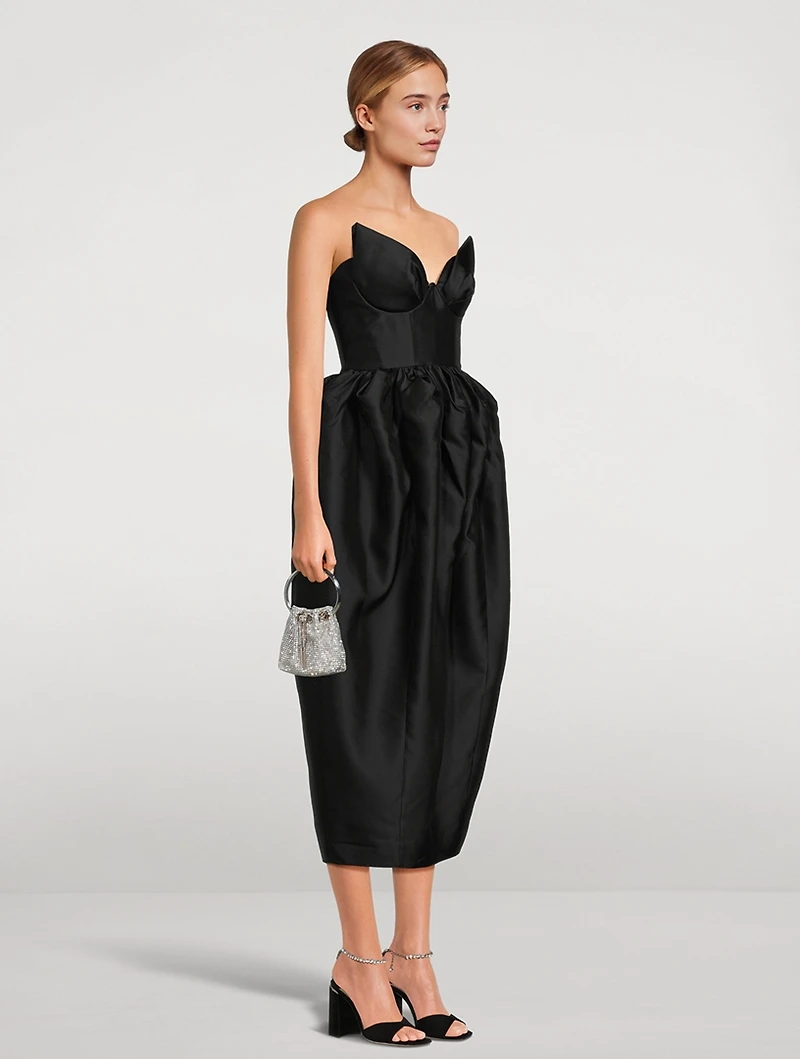 Matchmaker Silk And Wool Bustier Midi Dress