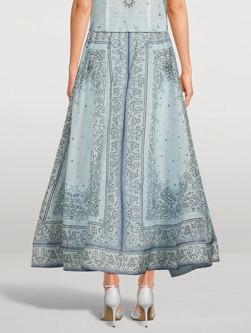 Matchmaker Linen And Silk Midi Skirt