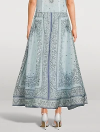 Matchmaker Linen And Silk Midi Skirt