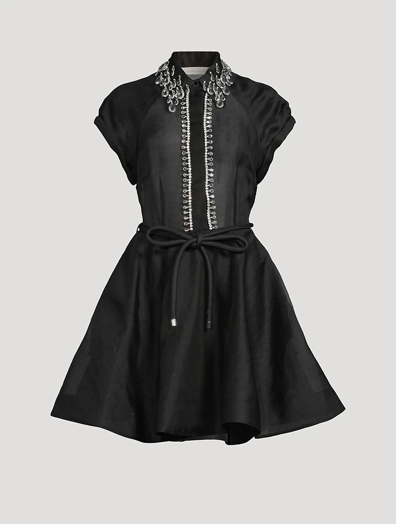 Matchmaker Linen And Silk Mini Dress