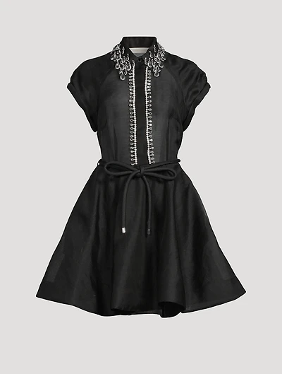 Matchmaker Linen And Silk Mini Dress