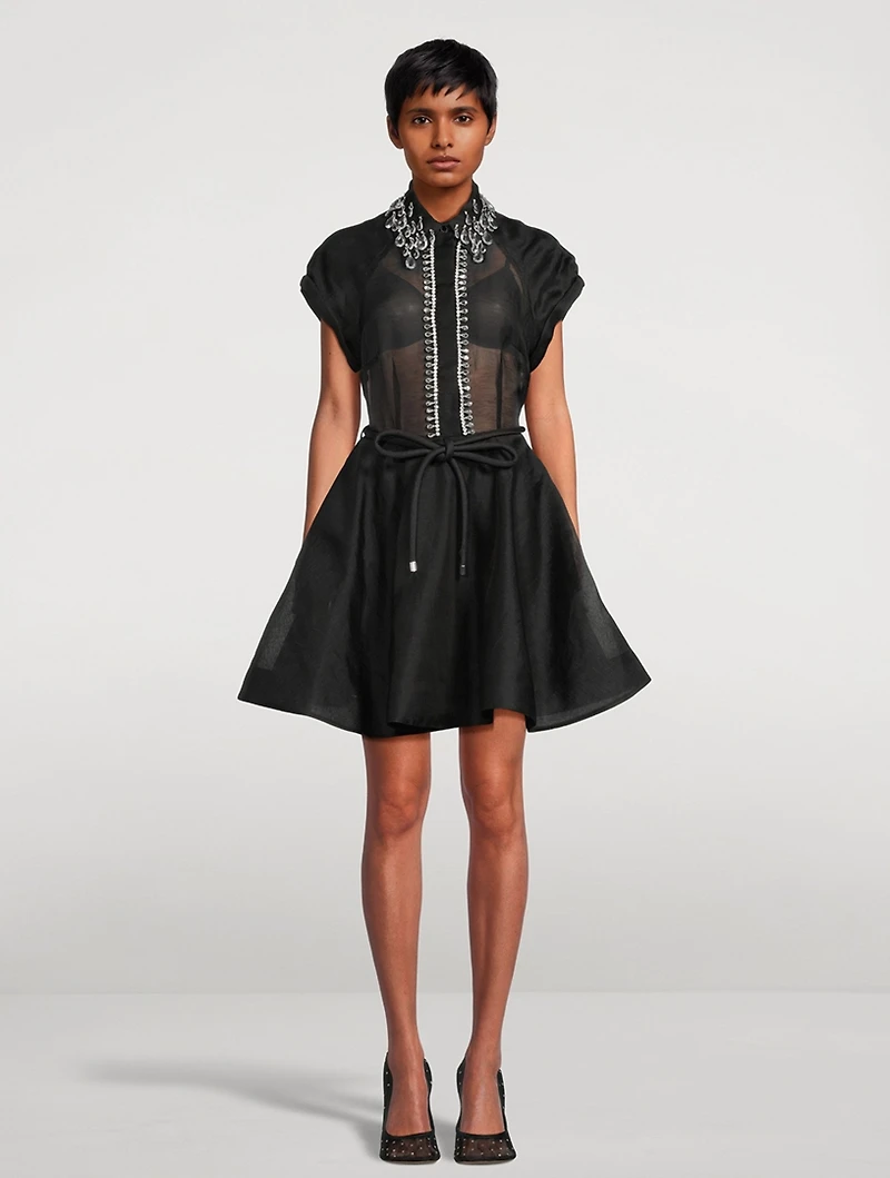 Matchmaker Linen And Silk Mini Dress