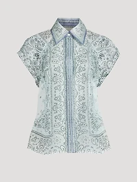 Matchmaker Linen And Silk Fitted Blouse