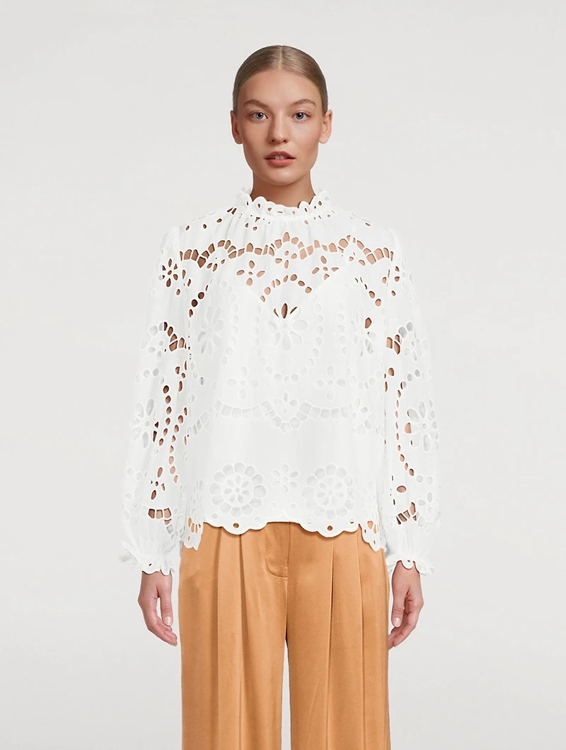 Lexi Embroidered Cotton Blouse