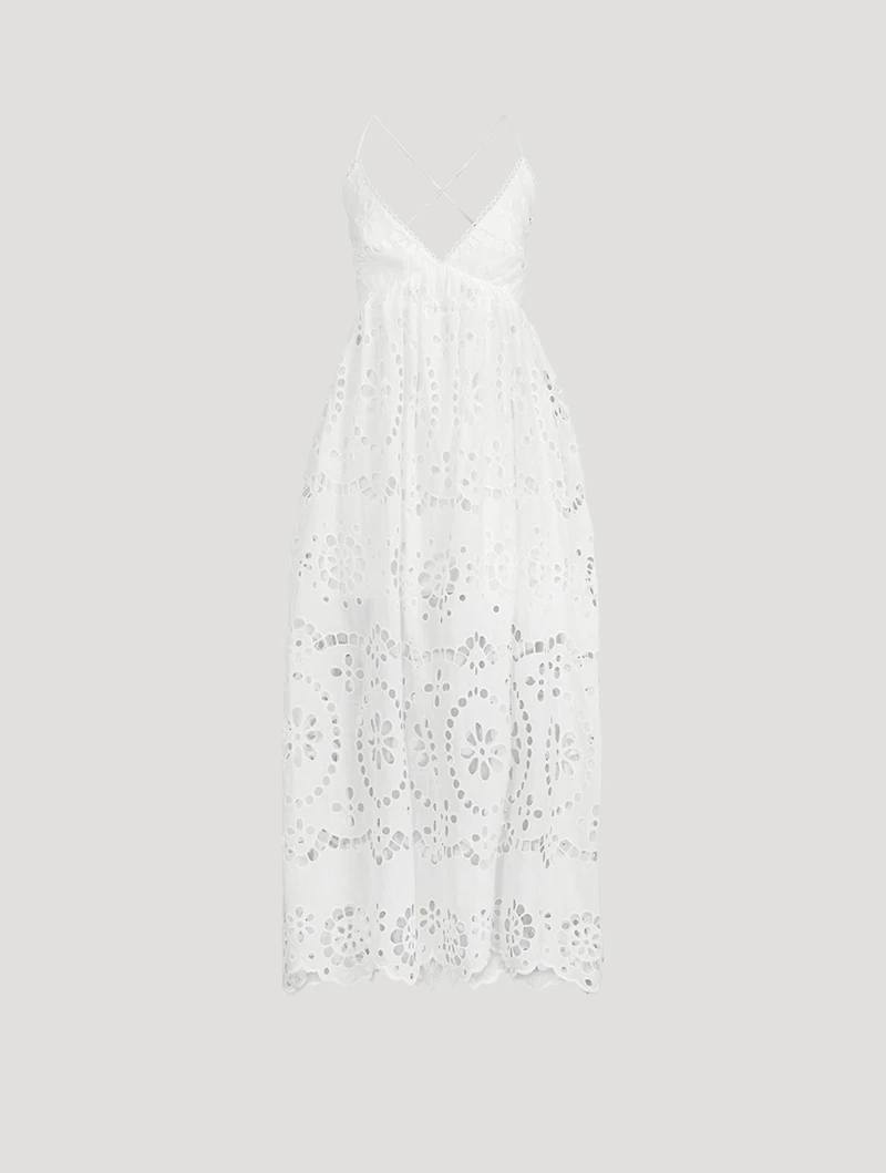 Lexi Embroidered Cotton Slip Dress