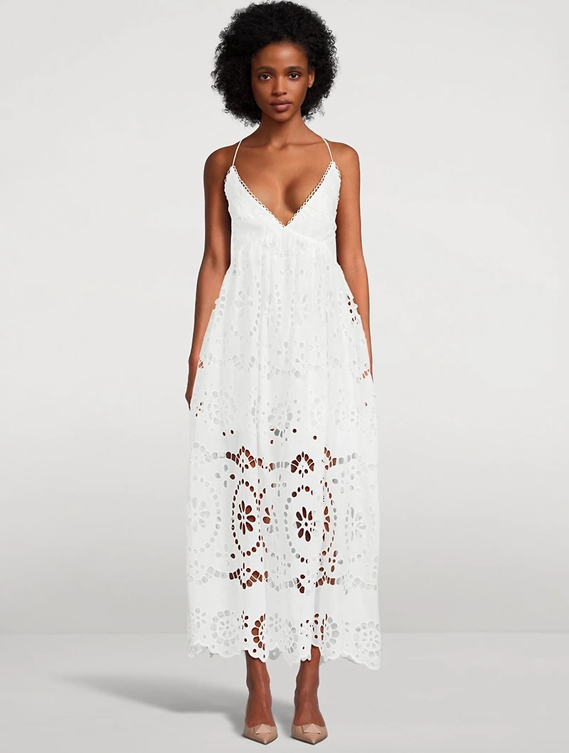 Lexi Embroidered Cotton Slip Dress