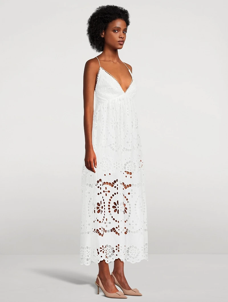 Lexi Embroidered Cotton Slip Dress
