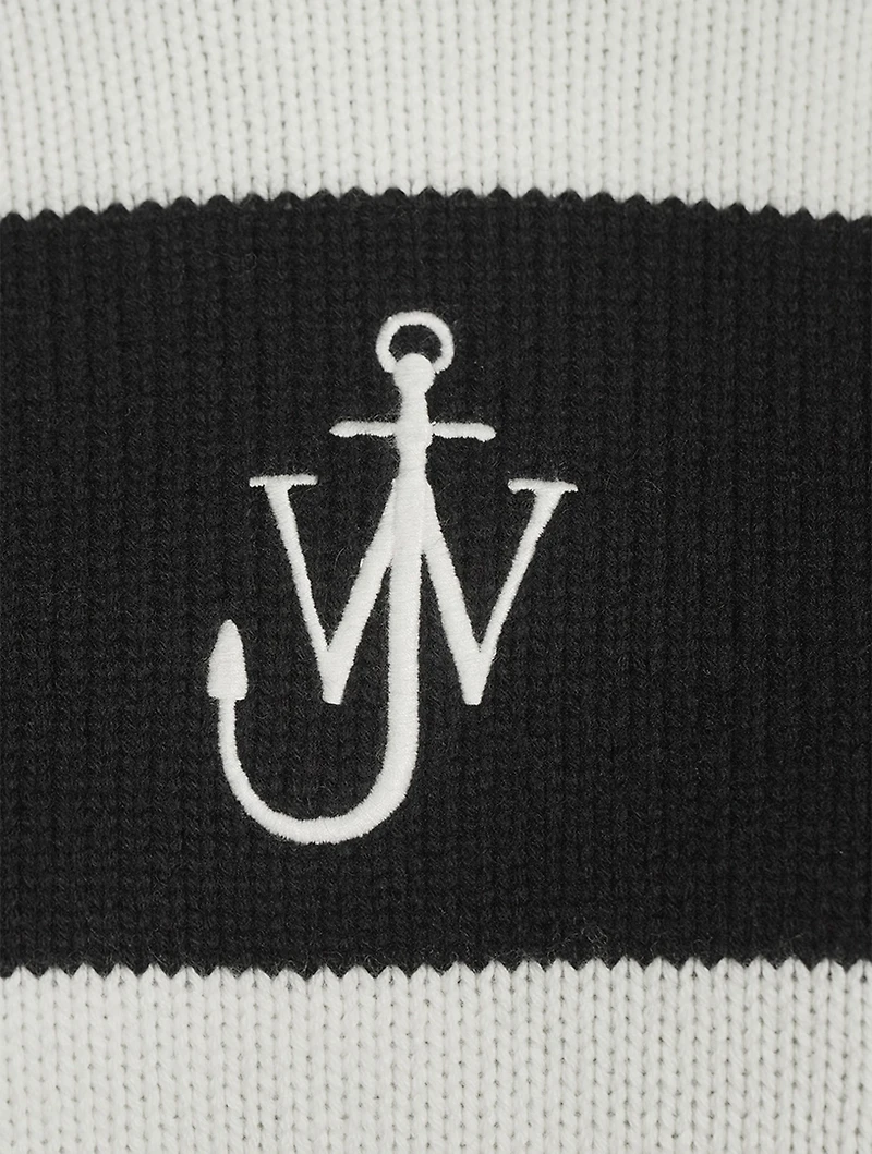 Anchor-Embroidered Cropped Sweater