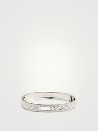 Move Joaillerie 18K White Gold Pavé Bangle With Diamonds