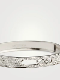 Move Joaillerie 18K White Gold Pavé Bangle With Diamonds