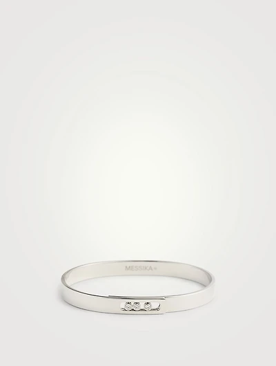 Move Noa 18K White Gold Bangle With Diamonds