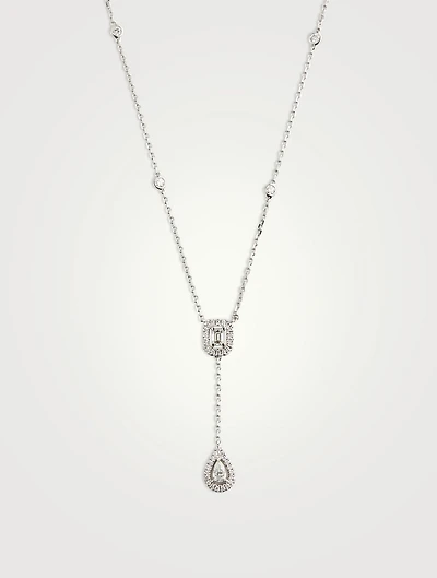 My Twin Tie 18K White Gold Necklace With Diamonds