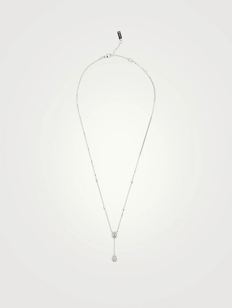 My Twin Tie 18K White Gold Necklace With Diamonds