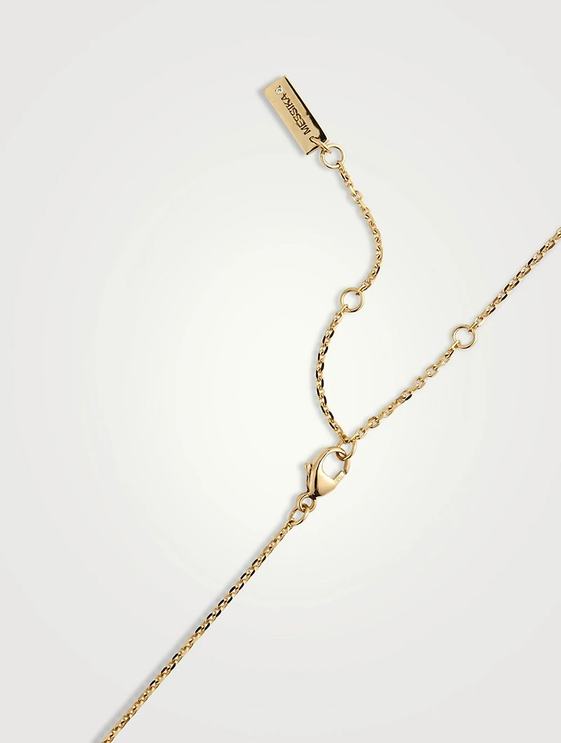 Lucky Eye 18K Gold Necklace With Malachite And Diamonds